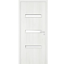 Ușă de interior albă cu trei deschideri de lumină și mâner