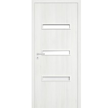 Ușă interioară albă cu trei fante de lumină și mâner