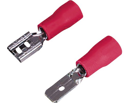 Set papuci auto izolați mamă & tată Commel 0,5-1,5 mm² / 4,7x0,8 mm, 10 perechi, culoare roșie Set papuci auto izolați mamă & tată Commel 0,5-1,5 mm² / 4,7x0,8 mm, 10 perechi, culoare roșie