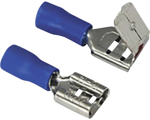 Set papuci auto izolați mamă & mamă + tată Commel 1,5-2,5 mm² / 6,3x0,8 mm, 25 perechi, culoare albastră Set papuci auto izolați mamă & mamă + tată Commel 1,5-2,5 mm² / 6,3x0,8 mm, 25 perechi, culoare albastră