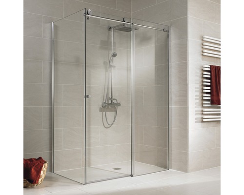 Cabină de duș rectangulară Schulte MasterClass, 120x80x200 cm, ușă glisantă dreapta, sticlă securizată transparentă, profil cromat