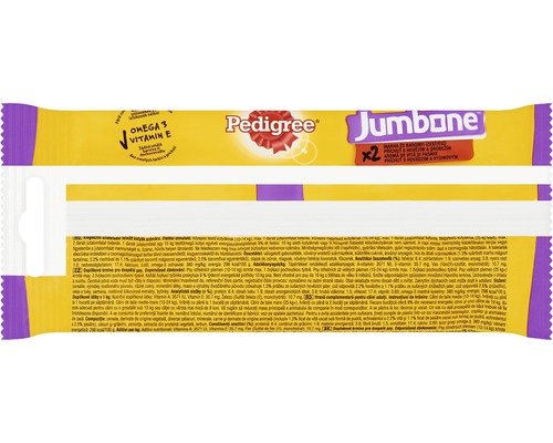 Pedigree Jumbone gustare pentru câini cu Omega 3 și vitamina E, 2 bucăți