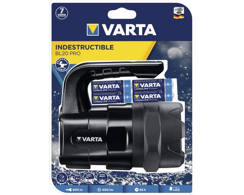 Lanternă Varta Indestructible BL20 Pro cu baterii în ambalaj