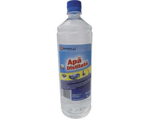 Apă distilată 1L pentru utilizare casnică și auto Apă distilată într-o sticlă de 1 litru
