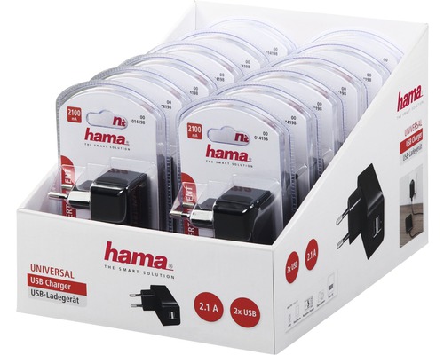 Display cu încărcătoare USB universale Hama ambalate