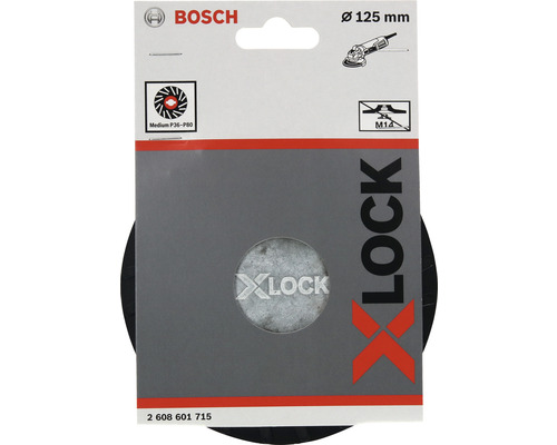 Disc abraziv Bosch X-Lock, granulație P36 până la P80, diametru 125 milimetri