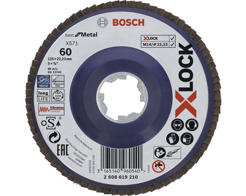 Disc lamelar pentru șlefuit Bosch Zubehör Ø125mm, granulație 60, pentru mandrină X-LOCK System