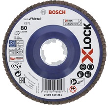 Disc lamelar pentru șlefuit Bosch Zubehör Ø125mm, granulație 80, pentru mandrină X-LOCK System-thumb-0