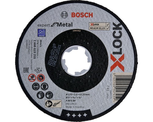 Disc debitare metale Bosch Zubehör Ø125x2,5x22,23 mm, pentru mandrină X-LOCK System