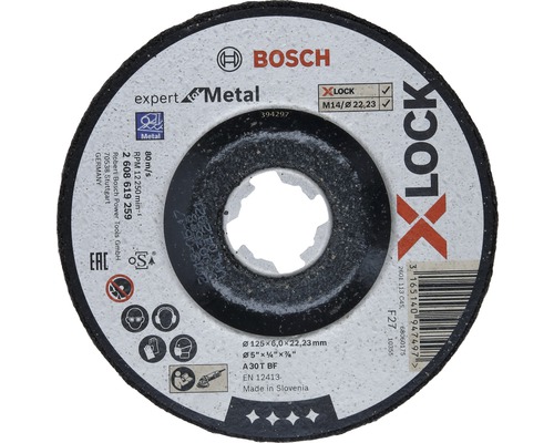 Disc polizare metale Bosch Zubehör Ø125x6x22,23 mm, pentru mandrină X-LOCK System
