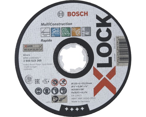 Disc debitare universal Bosch Zubehör MultiConstruction Ø125x1x22,23 mm, pentru mandrină X-LOCK System
