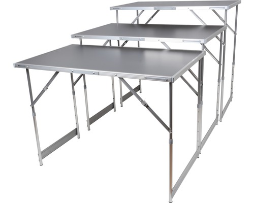 Masă multifuncțională reglabilă pe înălțime, 3 piese, gri 3 x 100x60x73 cm Trei scene de podium gri din aluminiu de diferite înălțimi