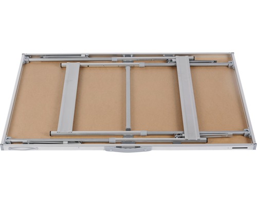 Masă pliată cu cadru din aluminiu și mâner de transport