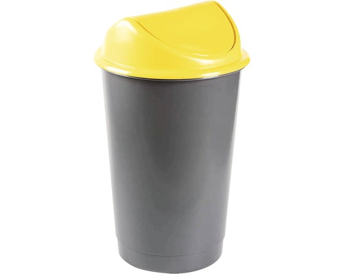 Coș de gunoi cu capac batant 60 l galben