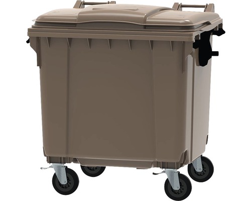 Container de gunoi din plastic cu roți și capac