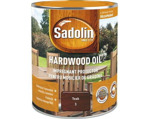 Impregnant pentru mobilierul de grădină Sadolin Hardwood Oil teak 0,75 l