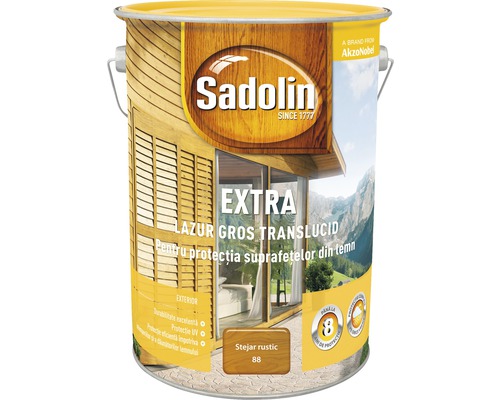 Lazură pentru lemn Sadolin Extra stejar rustic 5 l Lazură groasă Sadolin Extra pentru suprafețe din lemn în găleată