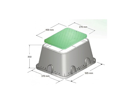 Cutie de robinet cu dimensiunile de 400 mm x 270 mm x 300 mm