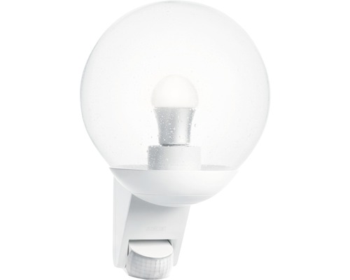 Aplică exterior Steinel L585 E27 max. 1x60W, senzor de mișcare, IP44, alb Lumină de perete cu senzor de mișcare și formă sferică