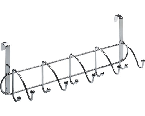 Cuier pentru ușă cu 5x2 cârlige Hettich Budget 430x155x135 mm, oțel cromat Cuier de ușă cu șase cârlige metalice