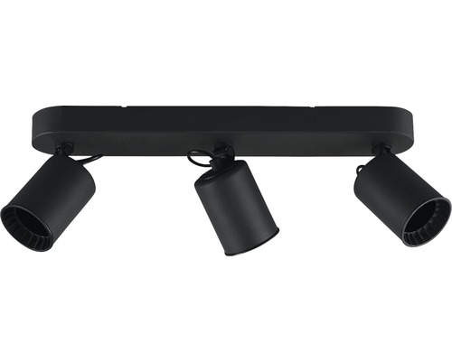 Lumină de tavan neagră cu trei reflectoare