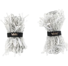 Două lanțuri luminoase cu LED cu logo-ul Twinkly pe o bandă.