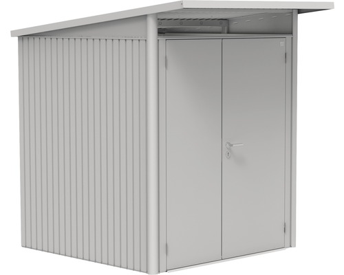 Magazie grădină Biohort AvantGarde A1 ușă dublă 180x220 cm argintiu metalizat Cabină de scule metalică cu ușă dublă și acoperiș pupitru