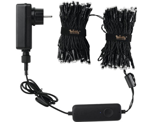 Ghirlandă luminoasă Twinkly cu cablu de alimentare, ștecher și unitate de control