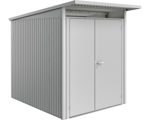 Magazie grădină Biohort AvantGarde A2 ușă dublă 180x260 cm argintiu metalizat Dulap de grădină metalic cu ușă dublă și copertină
