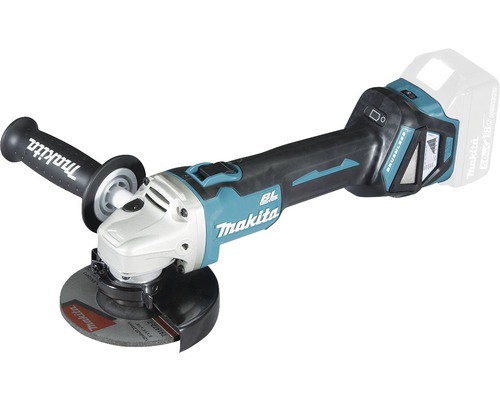 Polizor unghiular pe acumulator Makita DGA511Z 18V, 3000-8500 r/min, mandrină M14 Polizor unghiular cu acumulator Makita cu disc abraziv și mâner suplimentar