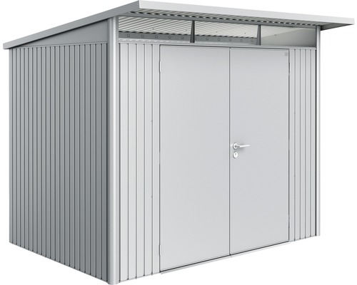 Magazie grădină Biohort AvantGarde A5 ușă dublă 260x220 cm argintiu metalizat Depozit pentru scule din metal cu ușă dublă pentru grădină
