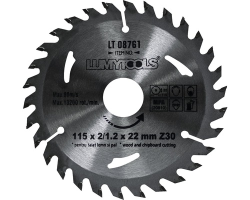 Disc debitare lemn & PAL Lumy Tools Ø115x2/1,2x22 mm, 30 | HORNBACH
