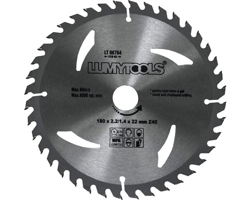 Disc debitare lemn & PAL Lumy Tools Ø180x2,2/1,4x22 mm, 40 | HORNBACH