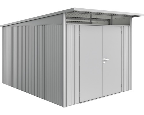 Magazie grădină Biohort AvantGarde A8 ușă dublă 260x380 cm argintiu metalizat Dulap de grădină metalic cu ușă dublă și acoperiș plat