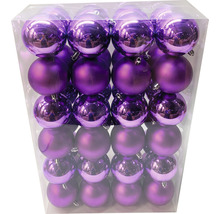 Pachet de globuri de Crăciun mov cu finisaj mat și lucios
