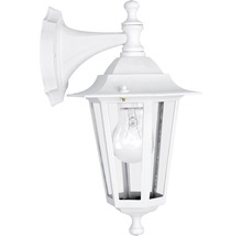 Lumină de perete albă pentru exterior cu sticlă transparentă și design decorativ
