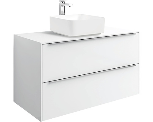 Dulap inferior pentru lavoar cu lavoar aplicat și două sertare