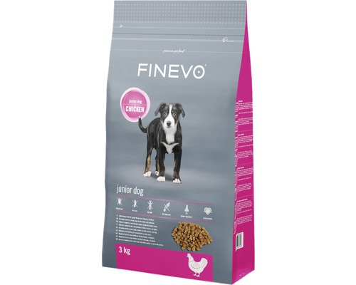 Hrană uscată pentru câini FINEVO Junior cu pui 3 kg