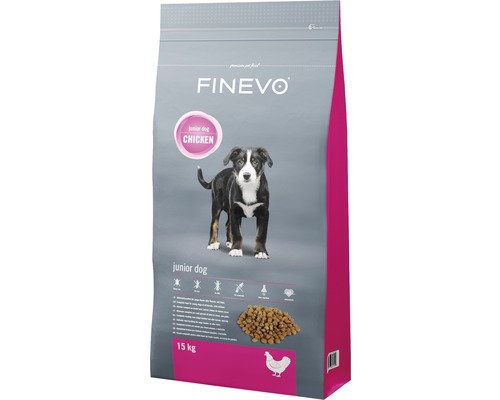 Hrană uscată pentru câini FINEVO Junior cu pui 15 kg