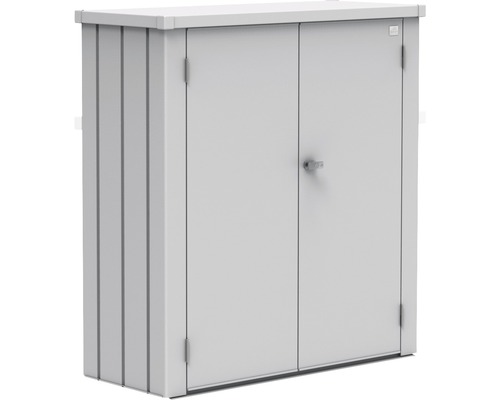 Dulap depozitare grădină pentru unelte Biohort Romeo M metal 132x57x140 cm argintiu metalizat Dulap metalic pentru unelte cu două uși pentru exterior