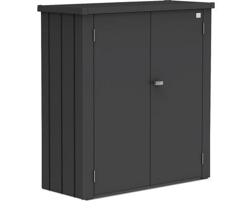 Dulap depozitare grădină pentru unelte Biohort Romeo M metal 132x57x140 cm gri închis metalizat Dulap de grădină metalic cu ușă dublă pentru depozitare în exterior