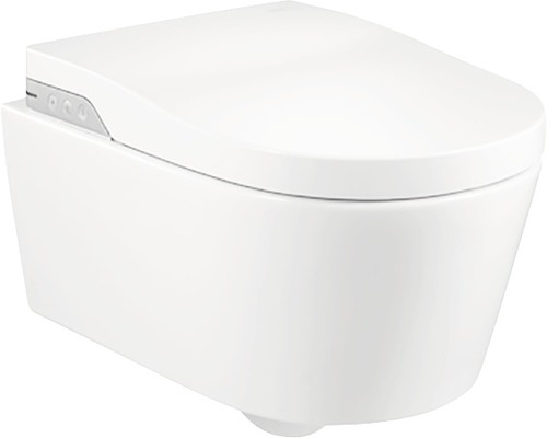 Vas WC suspendat Roca Inspira In-Wash inteligent, incl. capac, evacuare orizontală, alb