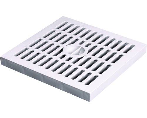 Grătar cămin pluvial VODALAND polipropilenă gri 550x550 mm A 15 trafic pietonal Grilă de scurgere pătrată, albă, din plastic