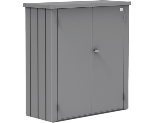 Dulap depozitare grădină pentru unelte Biohort Romeo M metal 132x57x140 cm gri cuarț metalizat Cabină metalică pentru unelte cu uși duble pentru exterior
