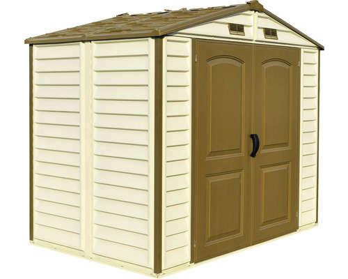 Șopron de grădină cu ușă dublă și acoperiș în două ape