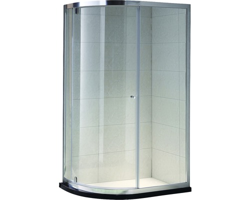 Cabină de duș asimetrică Belform Clear 110x70 cm, ușă batantă, sticlă securizată 6 mm, tratament nanoglass