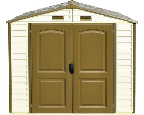 Ușă dublă pentru o căsuță de grădină din plastic