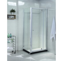 Cabină de duș dreptunghiulară Belform Clear 90x70 cm, ușă batantă, sticlă securizată 6 mm, tratament nanoglass-thumb-1