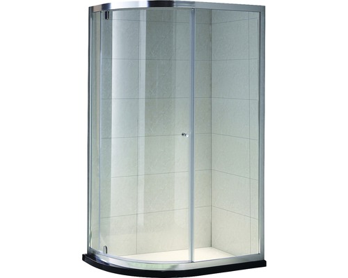 Cabină de duș asimetrică Belform Clear 90x70 cm, ușă batantă, sticlă securizată 6 mm, tratament nanoglass