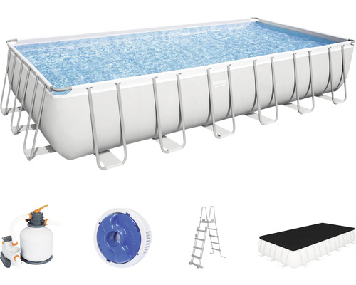 Piscină cu cadru metalic Bestway Framepool 732x366x132 cm capacitate 30045 l inclus sistem filtru, scară, dozator, prelată